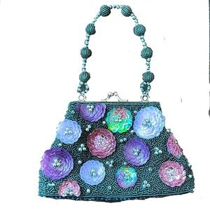 Bijoux Sequin Pearl & Zircon Bag – Handmade in Italy – Evening Statement Bag